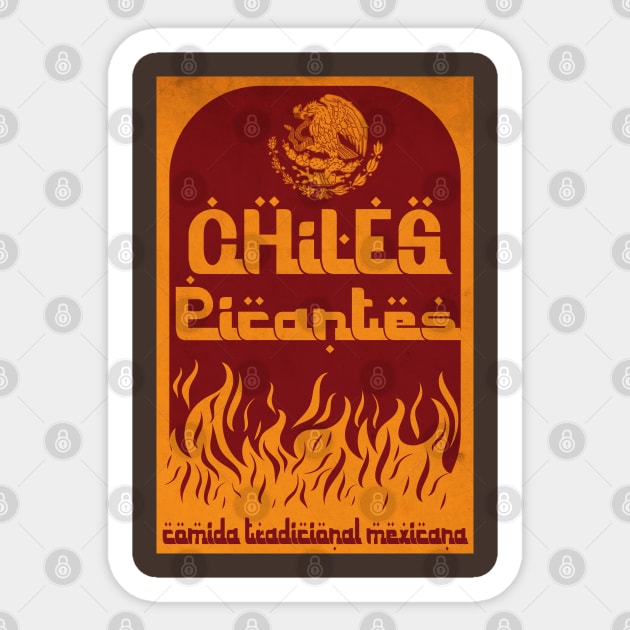 Chiles Picantes Vintage Sticker by CTShirts